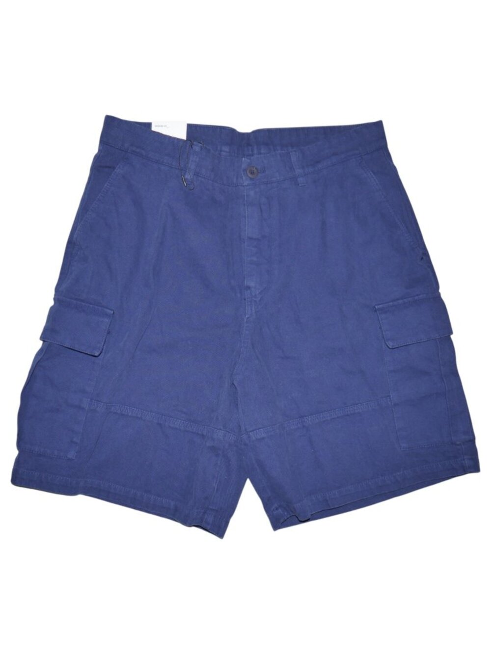 Zara Relaxed Fit Canvas Cargo Shorts Mens Size 32 in Navy Blue NWT